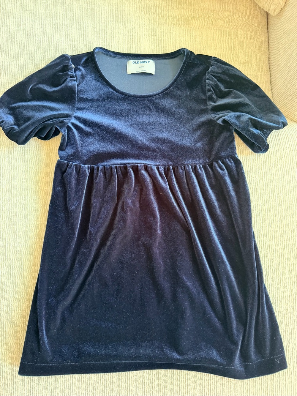 Old Navy Navy Velvet short sleeve dress 6